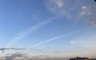 Amsterdam: three planes pulling trails on this picture (around 0740 hours CEST)