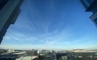 Amsterdam: Sky is in reality much more milky by the way, the sky is too blue on the photo