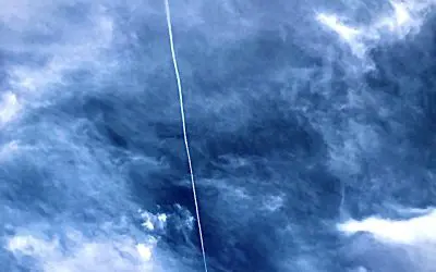 Picacho Peak Arizona. Ominous chemical soaked skies