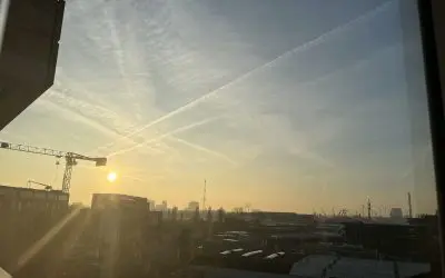 Amsterdam: job well done, not a single natural cloud in sight