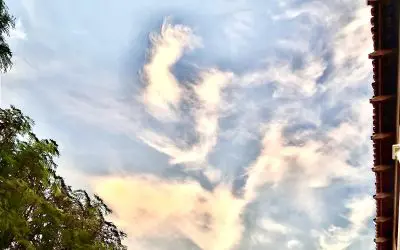 Scottsdale Arizona. Weird chemical clouds hanging in place all day over Scottsdale Arizona.