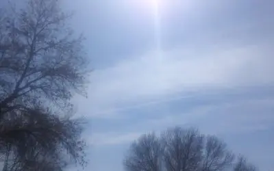 April 20, ’26, Minnesota, trail + hazy sky