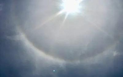 Spraying all day here in Florida. Chemically induced ring around the Sun in Bradenton Florida.