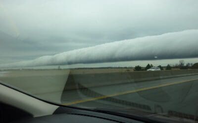Unnatural rolling cloud formation.