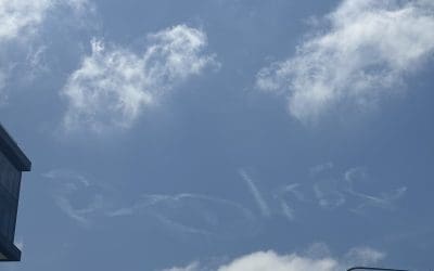 Sydney Australia. Writing in the sky. No air show in sight