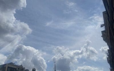 Thin veil on top of natural clouds