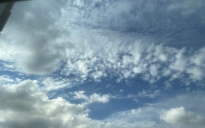 Amsterdam: fake clouds hidden by lower situated natural cloud deck