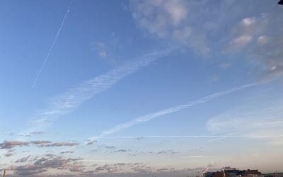 Amsterdam: three planes pulling trails on this picture (around 0740 hours CEST)