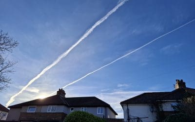 Trails over Newcastle upon Tyne UK 15 January 2025